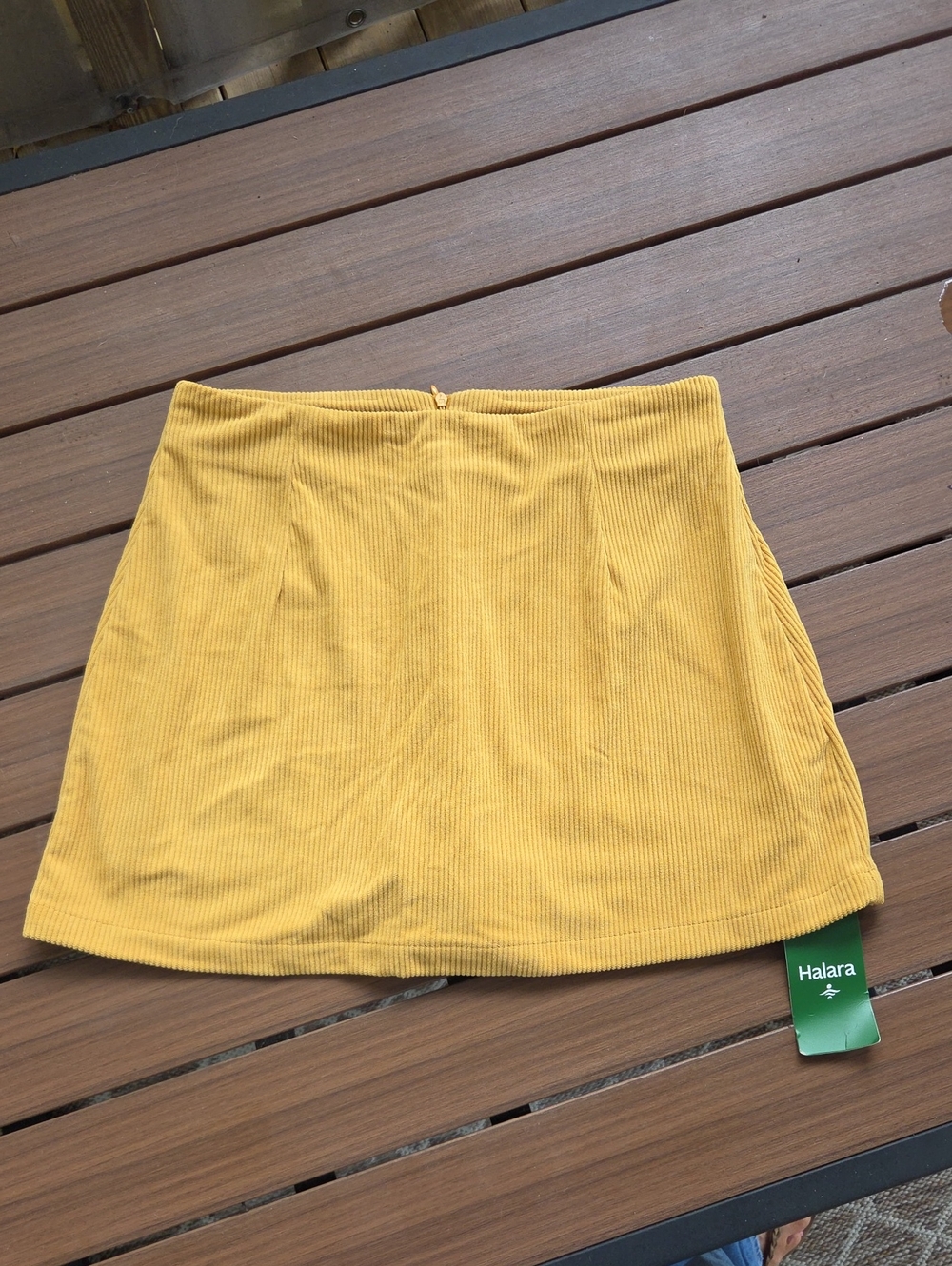 HALARA Yellow Corduroy Mini Skirt